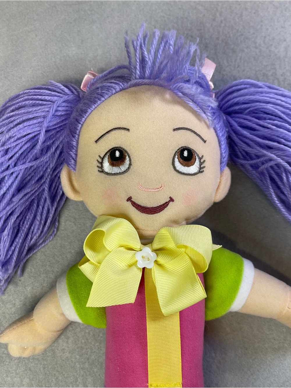 Hair Wear Friends Purple Haired Barrette Holder Plush Doll 17 Inches Organizer
